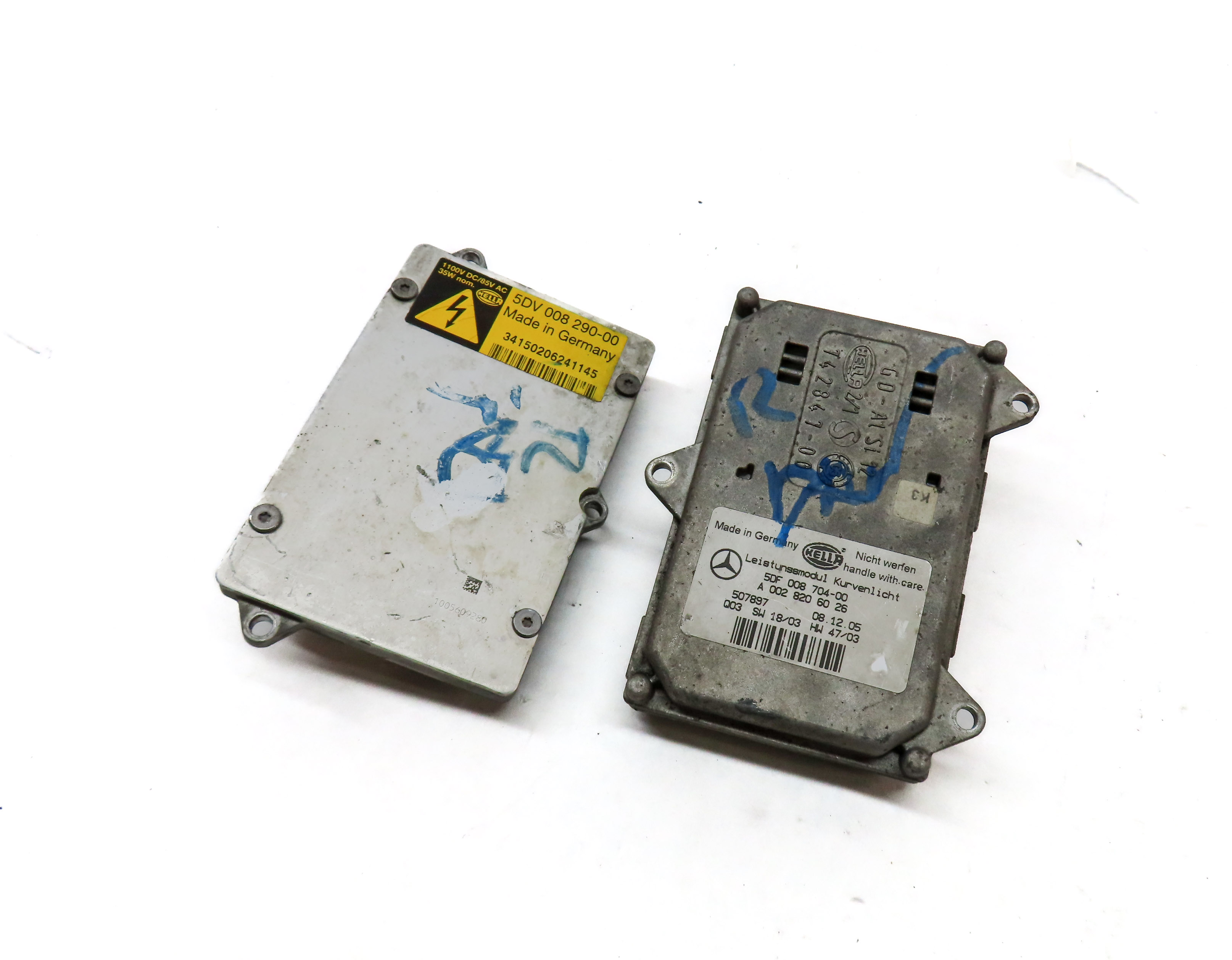 06-09 MERCEDES E ML CLS R (W211 W164 W219) XENON HEADLIGHT BALLAST IGNITOR SET 2 — exact item pictured